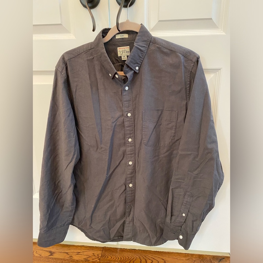 J Crew Slim Fit Button Down in Charcoal Grey